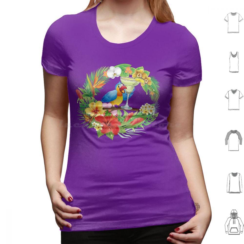 Parrot With A Margarita T Shirt Men Women Kids 6xl Parrothead Buffett Shark Tropical Volcano Parrot Margaritaville Beach