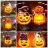 With Handle Halloween Pumpkin Lantern With LED Light Halloween Lantern DIY Materials  Children Toys