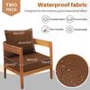 Outdoor Chair Cushions Set of 2, Thick High-Density Memory Foam Deep Seat Cushion, Waterproof & Fade Resistant Patio Furniture Cushions