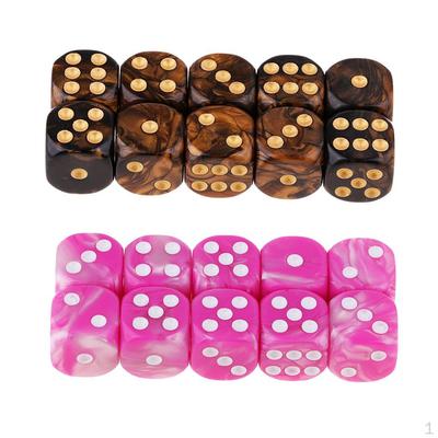 20 Pcs Two Colored Assorted 6 Sided 16mm (D6) Resin Role Play Game Set