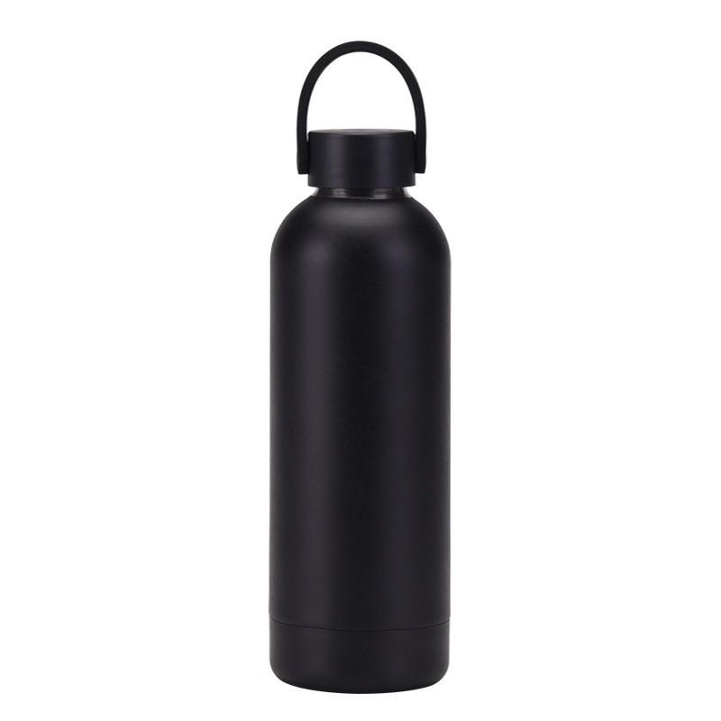 Double-Layer Stainless Steel Vacuum Insulated Travel Mug With Carrying Handle - 500ml Portable Outdoor Water Bottle