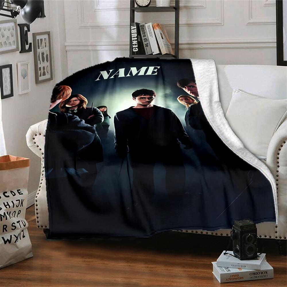 Custom Name "Harry Potter White Owl" blanket for Couch & Bed, Plush Cozy Fuzzy Blanket Super Soft & Warm Blankets for Fall and Winter. 0908105