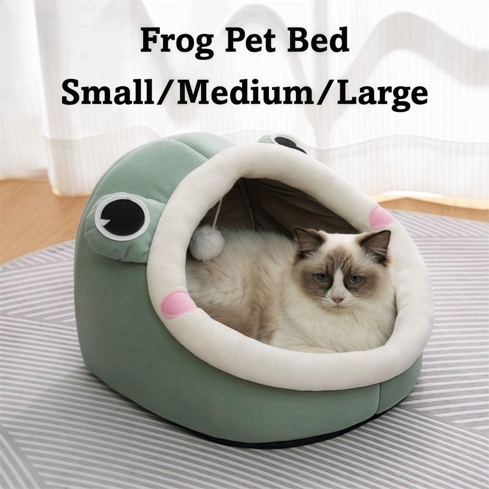 Comfort Pet House Green Frog Sleeping Nest Bed Cute Cat Dog Bed  For Puppy Kitten