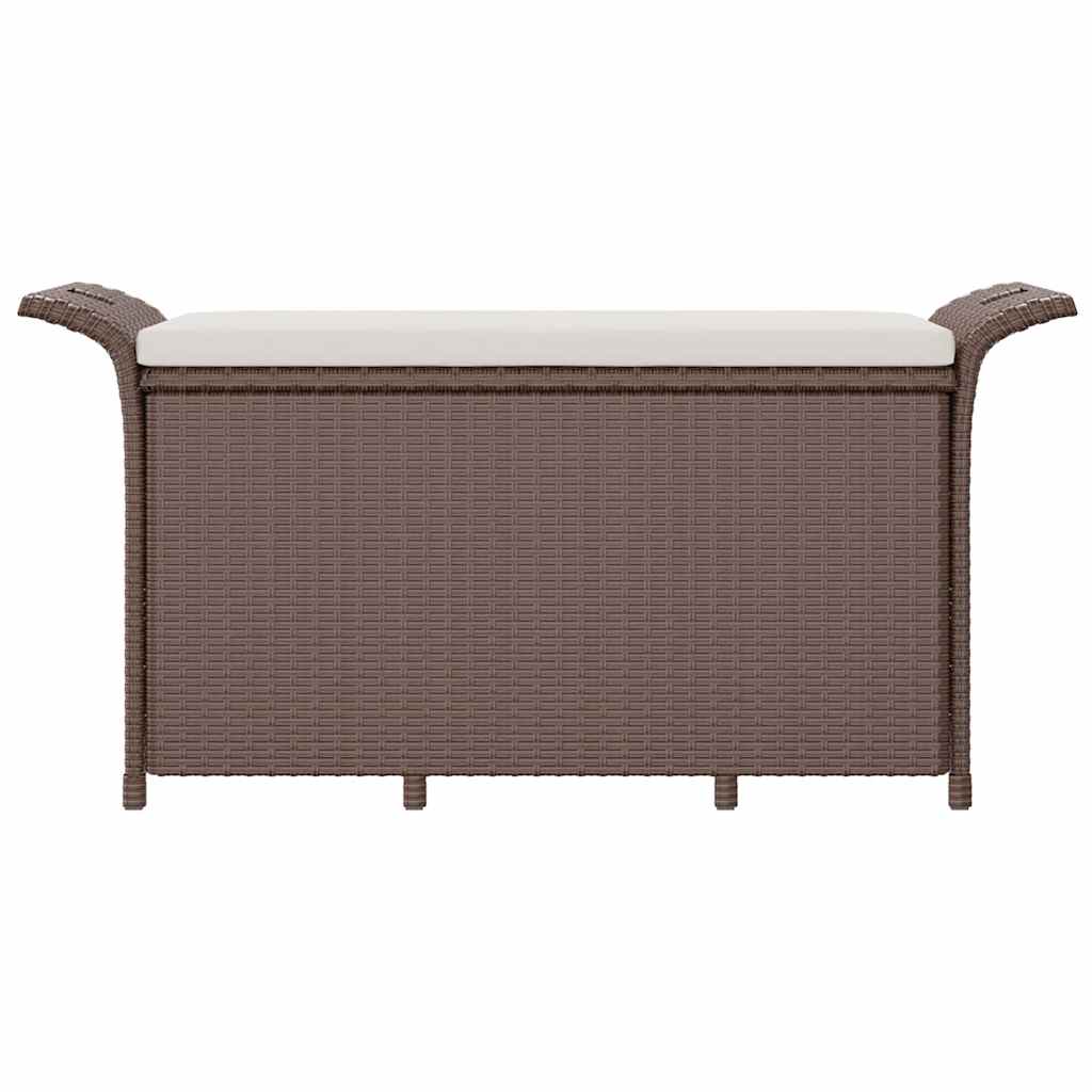 vidaXL Gartenbank mit Kissen Braun 116x46x57 cm Poly Rattan
