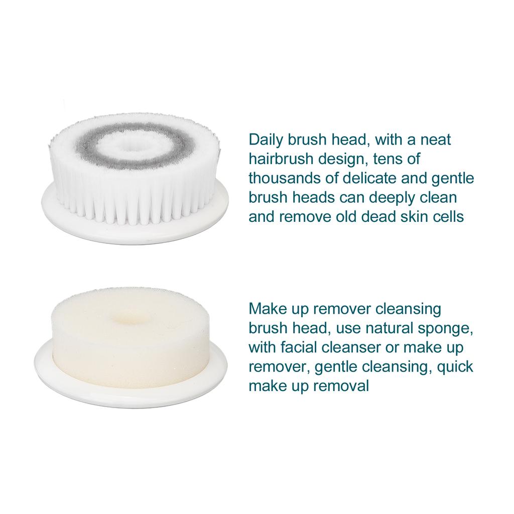 Electric Cleanser IPX5 Waterproof Electric Facial Cleansing Brush with Daily Cleaning Head Makeup Remover Cleaning Head