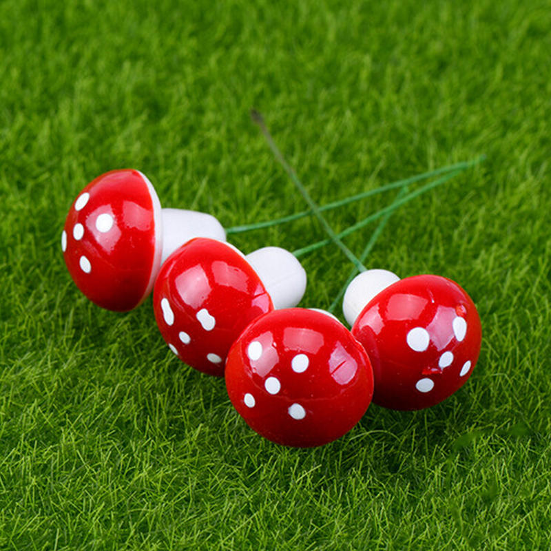 Mini Colored Mushroom Garden Decoration Mini Flower Pot Fairy Diy Dollhouse