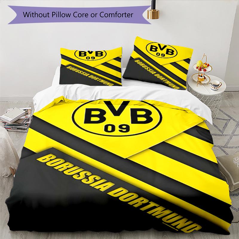 3pcs Football Team (5) Design Cover Set - HD Printed Bedding with 1 Cover and 2 Pillowcases - Perfect for Home and Dorm Decor
