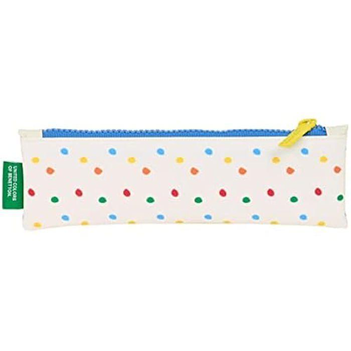 Pencil Case - Benetton - White Polka Dots - Synthetic - Unisex - 20x6x1 Cm