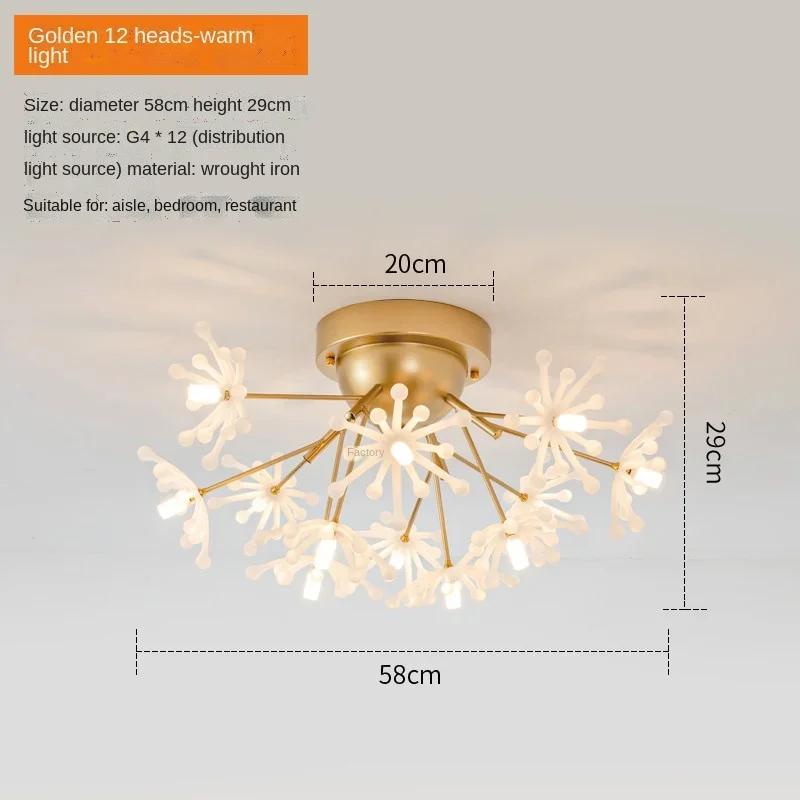 Modern LED Ceiling Light Ice Crystal Glass Bedroom Living Room Children's Room Ceiling Lamp Designer Lighting