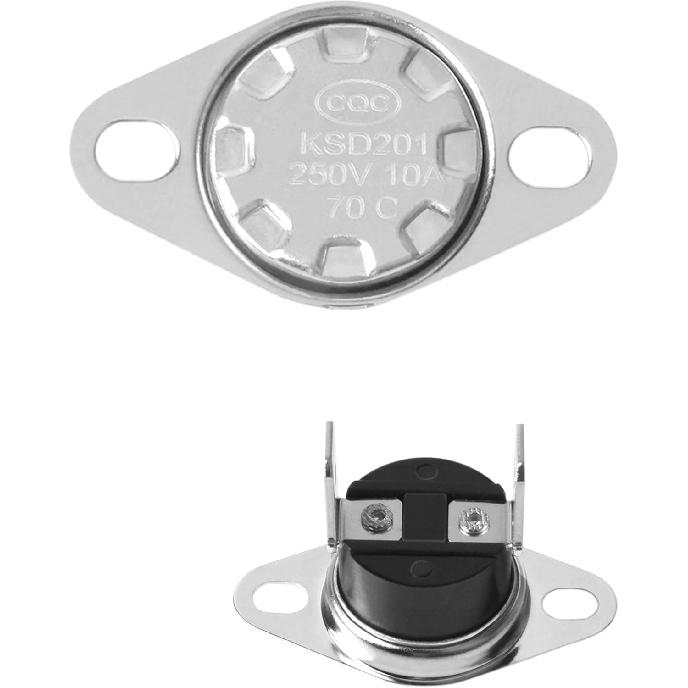 Термостат для микроволновой печи KSD201 70 подходит для GE, Термопредохранитель, Переключатель контроля температуры, для микроволновой печи GE Нормально замкнутый термопредохранитель