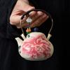 100ml Chinese Handmade Flowers Ceramic Teapot Household Pot Ball Hole Filter Tea Pot Beauty Tea Infuser Kettle Travel Teaware