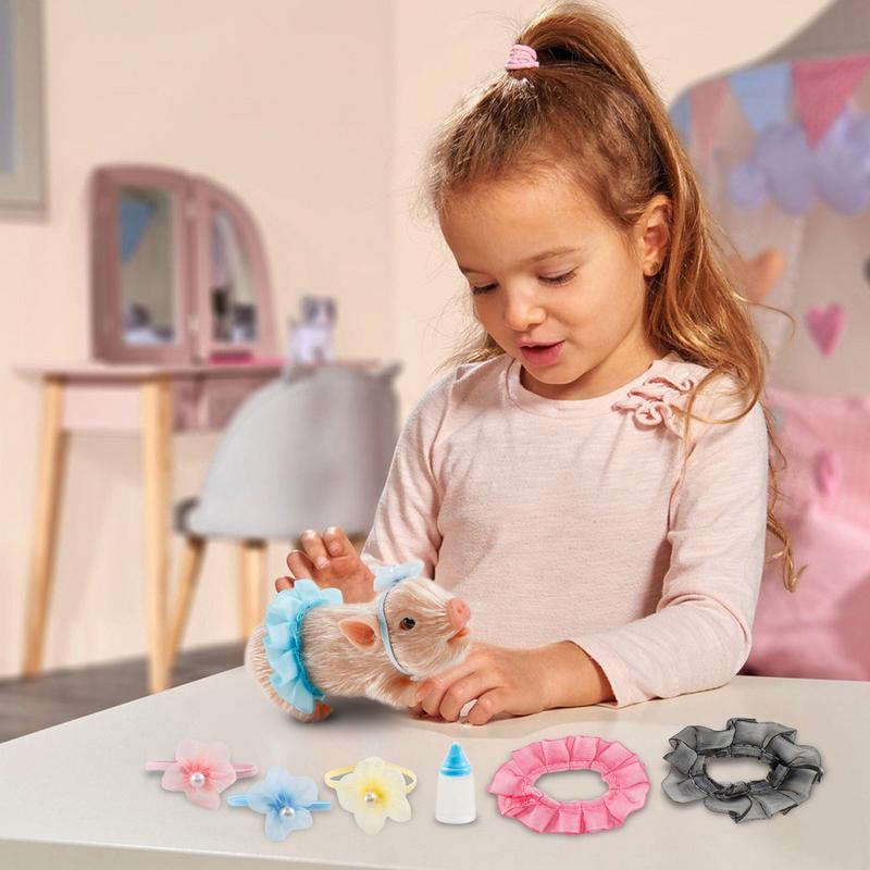 5In Silicone Pig Doll Toy Mini Soft Lifelike Silicone Pig Doll Cute Newborn Interesting Full Silicone Body Pig Toy with Clothes