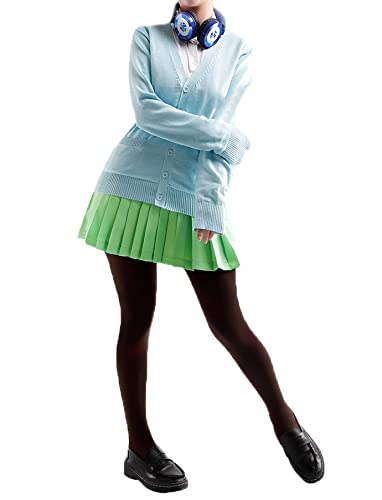 [Milky Time] The Quintessential Quintuplets Nakano Ichika, Nino Miku, Yotsuba Itsuki Cosplay Set with Wig, Halloween (M, Miku Set)