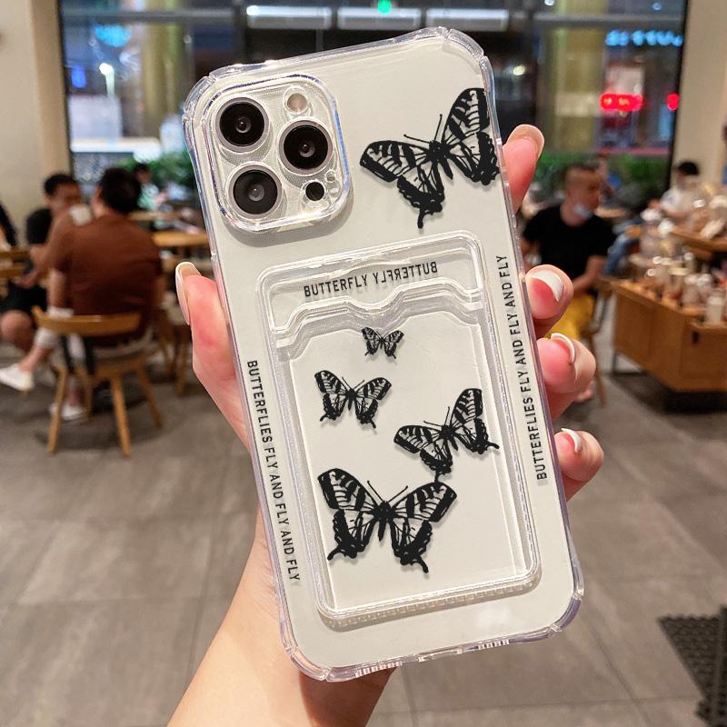 

Для Xiaomi 13t Pro Чехол Прозрачный держатель для карт Чехол-кошелек Для Redmi Note 11 12 10 9 8 Pro 11s Poco X5 X3 Pro Mi 11 Lite Чехол For Redmi 9