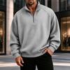 Herren lockeres lässiges Reißverschluss-Sweatshirt mit Stehkragen und langen Ärmeln