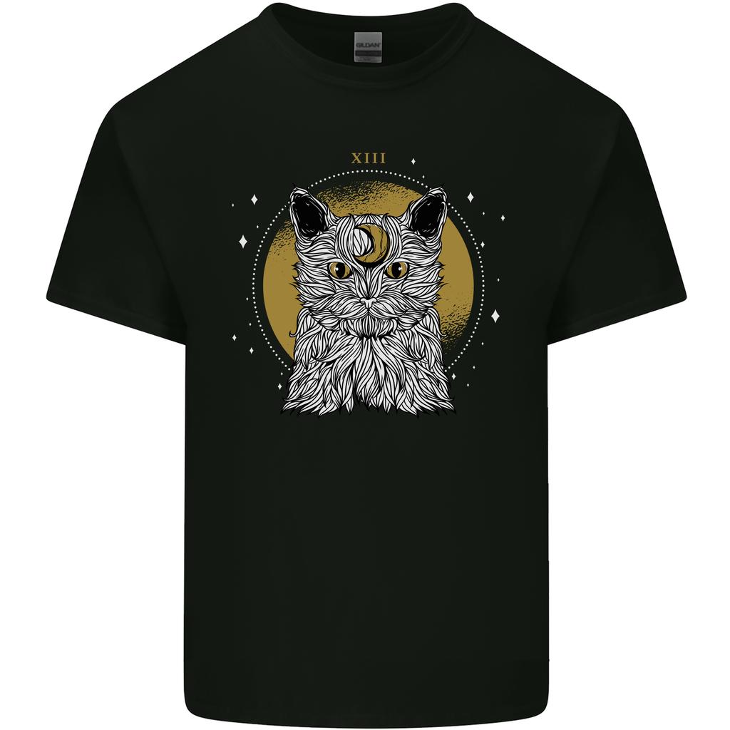 A Lunar Cat Moon Unisexs Light Cotton TShirt