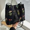 Large Capacity Embroidered Tote Bag Underarm Bag Women Bucket Bag Girl/Ladies