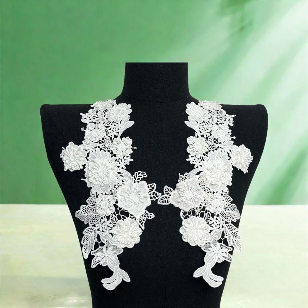 Mesh Embroidery 3D Floral Appliques Fashion Embroidery Appliques  Bridal Wear