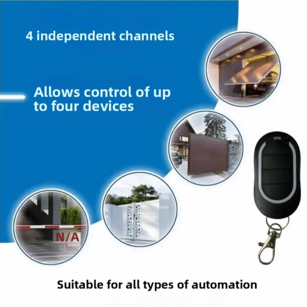 Rolling Code Garage Door Remote Control 433MHz Keychain Remote Control for Barriers