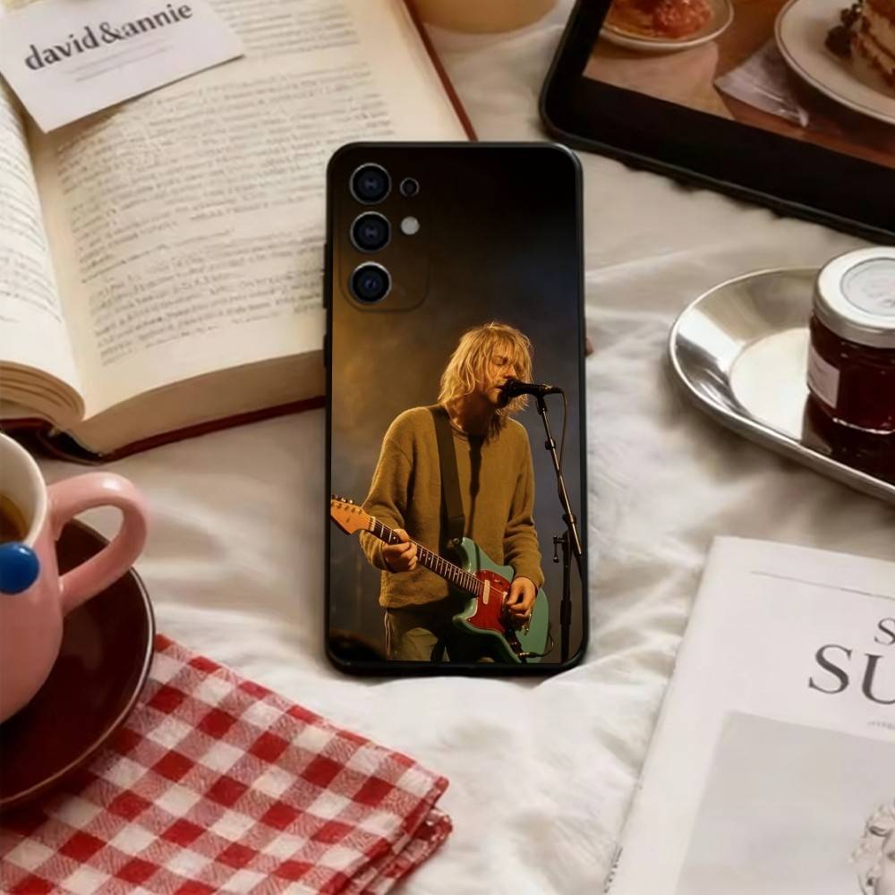 Sänger Kurt Cobain Handyhülle Weich Schwarz Für Samsung S25,S24,S21,S22,S23,S30,Ultra,S20,Plus,Fe,Lite