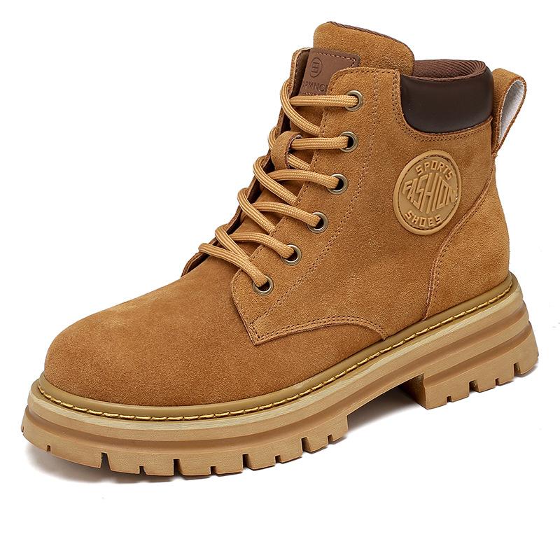 Leather Martin Boots Couple Trendy Boots Lace-Up Rhubarb Boots Men'S Tooling Boots Short Boots Women'S Boots