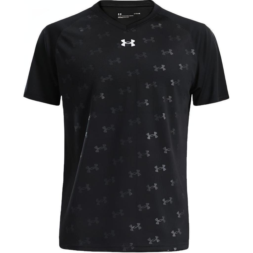 Under Armour Short Sleeve Fitness Training Running Quick Dry Loose Fit Printed T-Shirt Unisex Tops Black 21500531-001