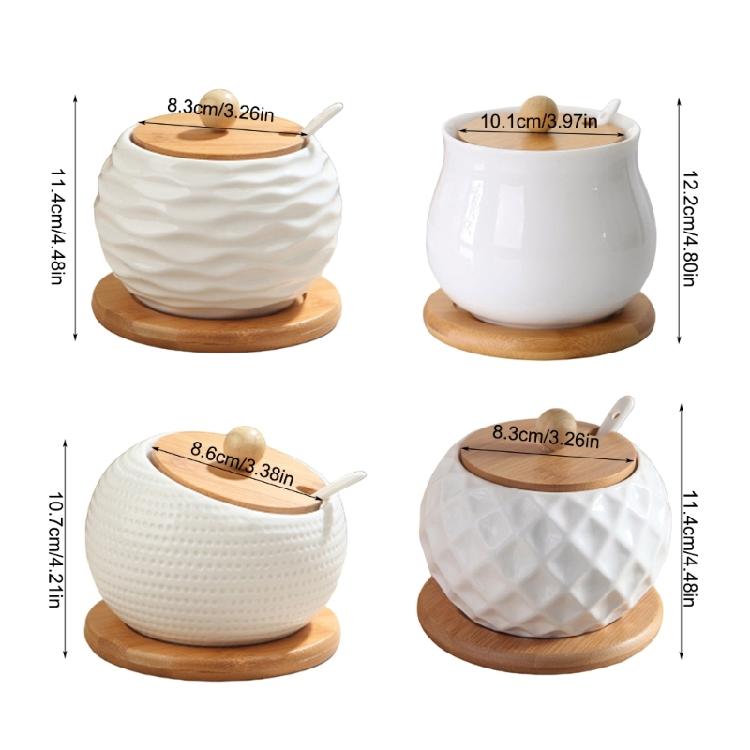 Versatile Kitchen Storage Ceramic Jars Kitchen Ceramic Canisters for Spices with Use Friendly Bamboo Lids