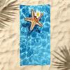 1pc Starfish Print Beach Towel - With colorful starfish and plum blossom pattern, perfect for swimming, beach vacation