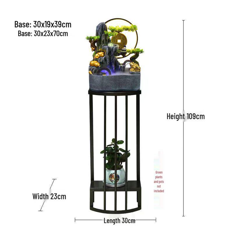 Feng Shui Wheel Fountain for Attracting Wealth: Rockery Water Feature for Office, Living Room, or Entryway - Perfect Housewarming Gift