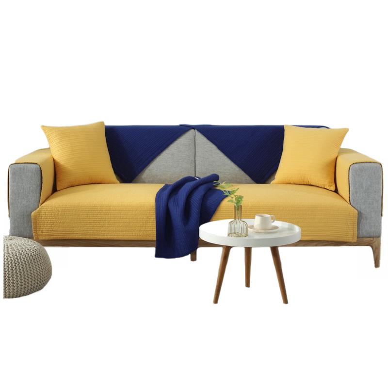 Sofa Cushion Universal In All Seasons, Cotton Fabric Non-Slip Seat Cushion, Simple Modern Solid Wood Nordic Sofa Cover, Sofa Towel Cover