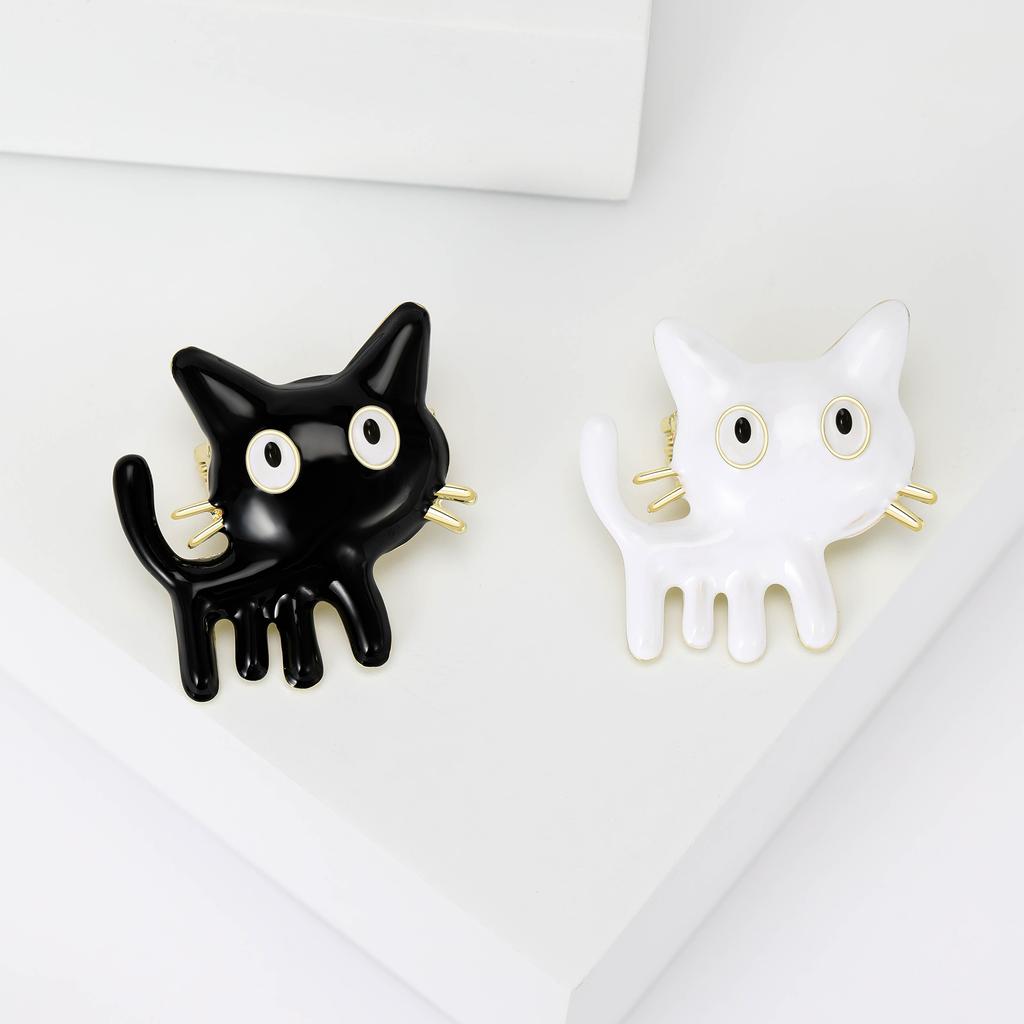 Emaille-Katzenbroschen für Frauen, Unisex, Strass, Tier-Anstecker, Bankett, Party, Rucksack, Geschenke, Schmuck, Zubehör