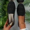Modische flache Damenschuhe mit runder Zehenpartie und einfarbiger Sohle, Slip-On, atmungsaktive, weiche Sohle, leichtes Obermaterial aus elastischem Strick, vielseitige Freizeitschuhe