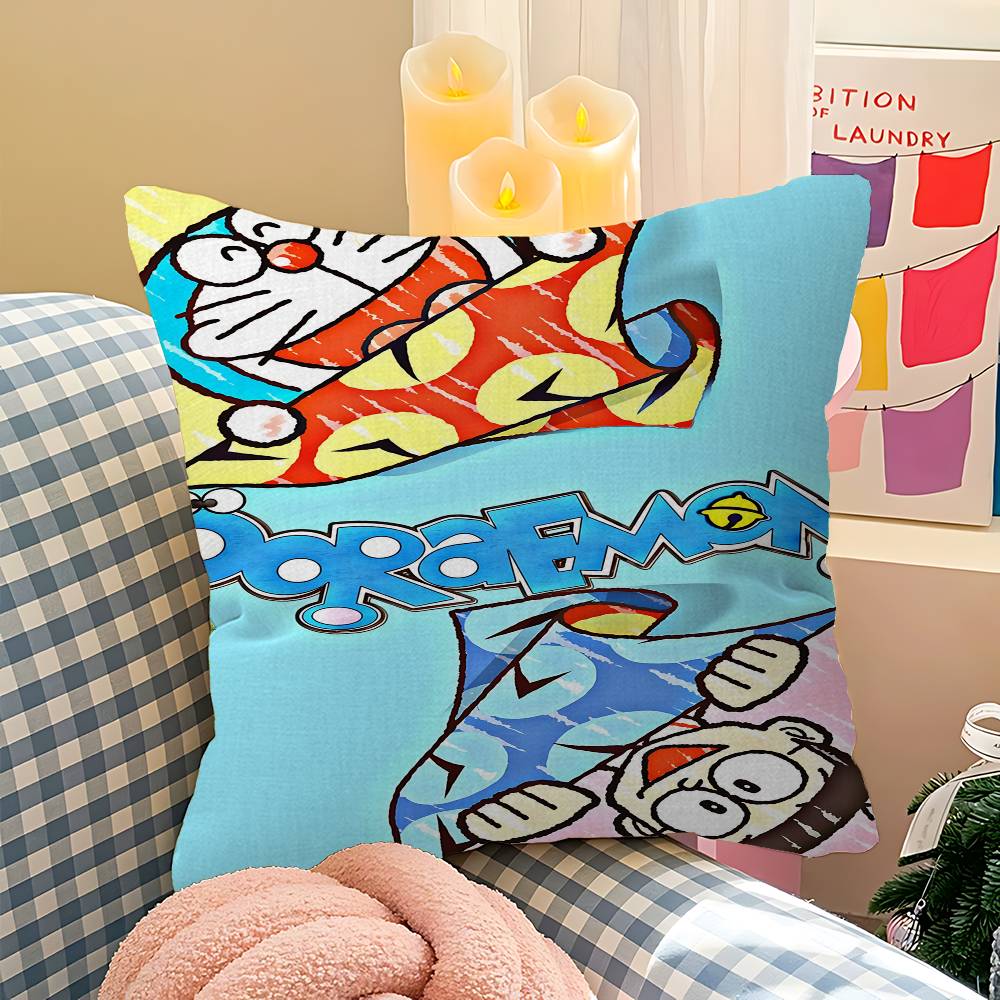 D-Doraemon Pillow Cover for Bedroom Room and Living Room Sofa Decorative Cushion Cover