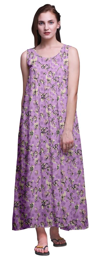 Bimba Rayon Rayon Nightgowns For WomenA   Maxi Printed Sleepwear Night
