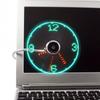 Adjustable LED Clock  Fan Flexible Gooseneck USB Clock  Fan Hand Clock Cool Fan  PC Notebook