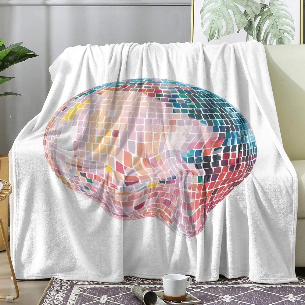 Colorful Dancing Disco Soul Throw Soft Flannel Throw Summer AC Blanket Lightweight Cool Nap Blanket for Sofa Bed Couch Travel 75x90cm