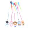 Plastic Tee Golf Tee With Rope Cartoon Pattern Anti-Lost Ball Rack