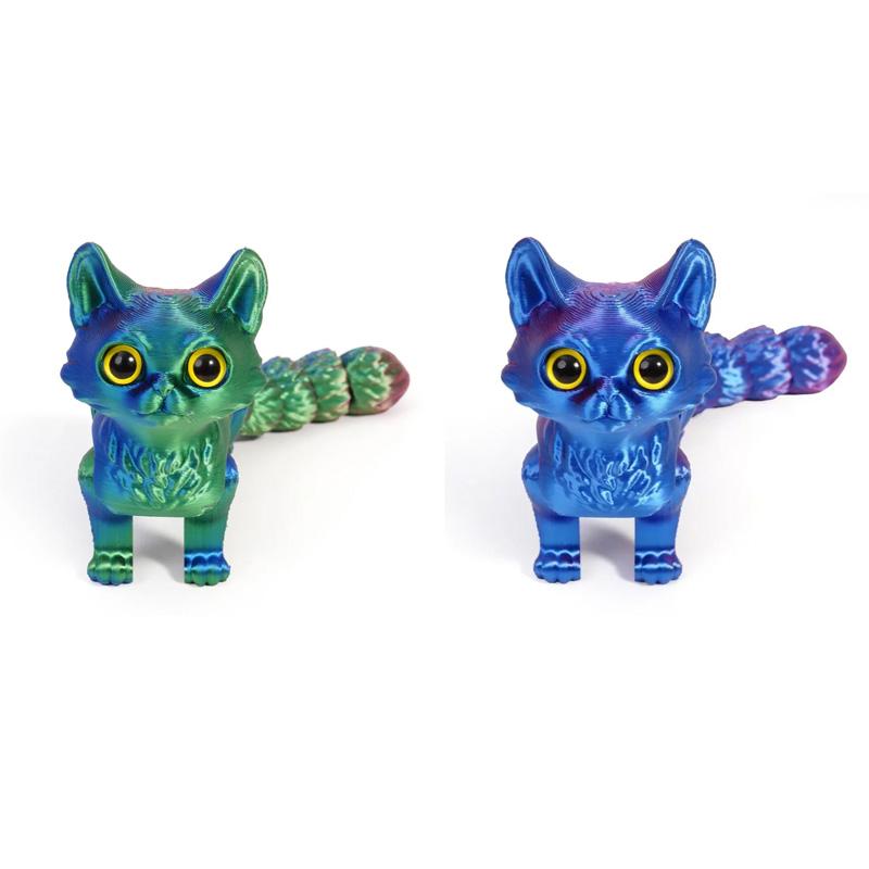 12/16cm Figurka Artikulowanych Uroczych Kotów Drukowana 3D Miniaturowa Dekoracja Salonu Samochodu Biurka Domu Akcesoria Prezenty dla Dzieci