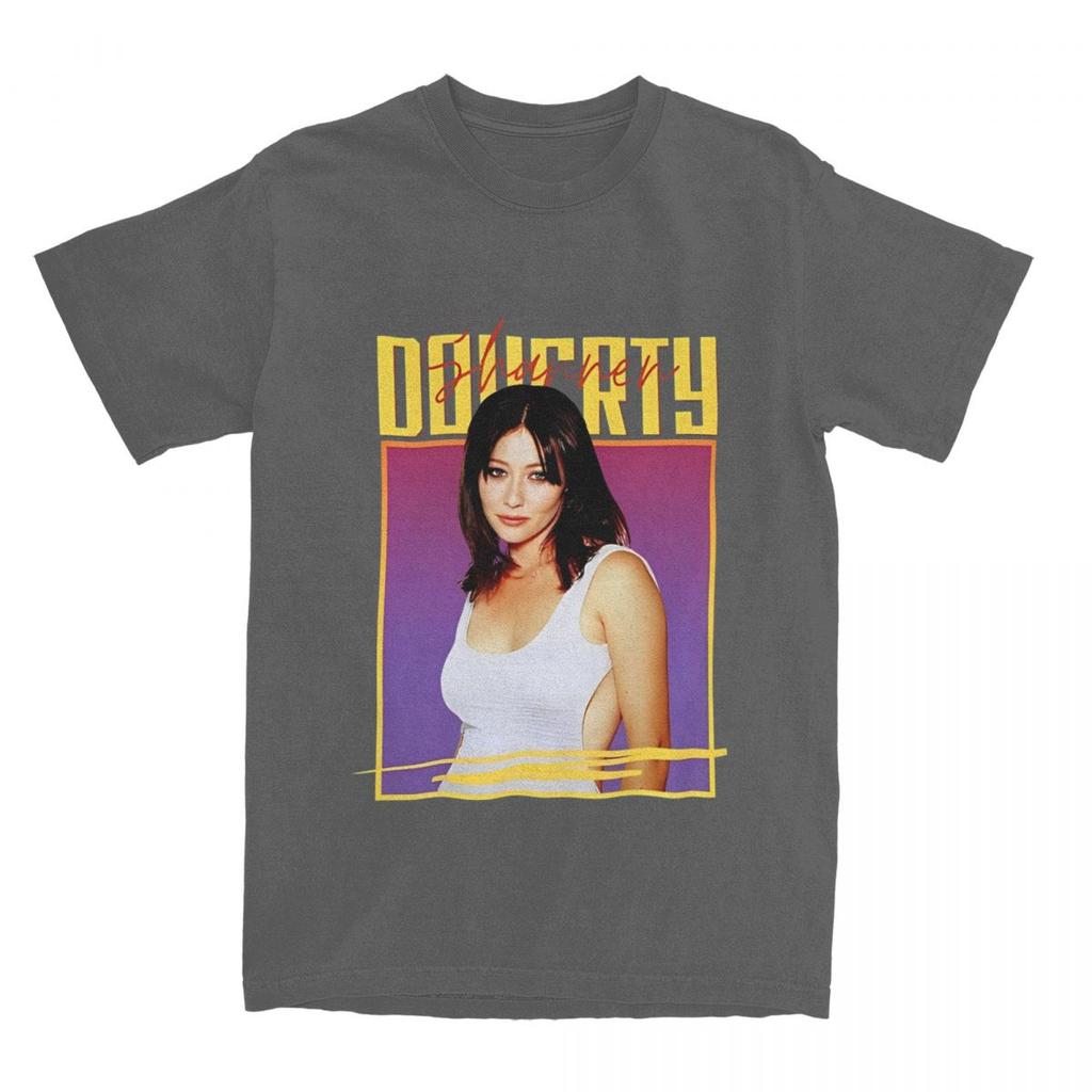 Men Womens Shannen Doherty T Shirts Pure Cotton Tops Fashion Short Sleeve O Neck Tees Classic TShirt