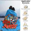 1pc Tom Jerry Flannel Throw Blanket Lightweight Soft Warm All Season Blanket for Sofa, Bed, Travel,L1028109