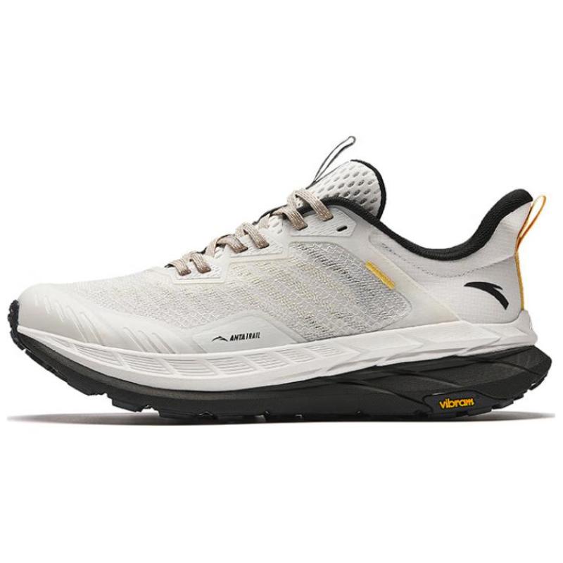 Anta Cushioning, Wear Resistant Low top Running Shoes Men s White Black Yellow Sneakers 112425510-5 40