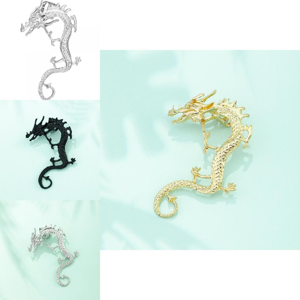Fashionable Statement Chinese Dragon Earrings Stylish Alloy Animal Zodiac Earrings