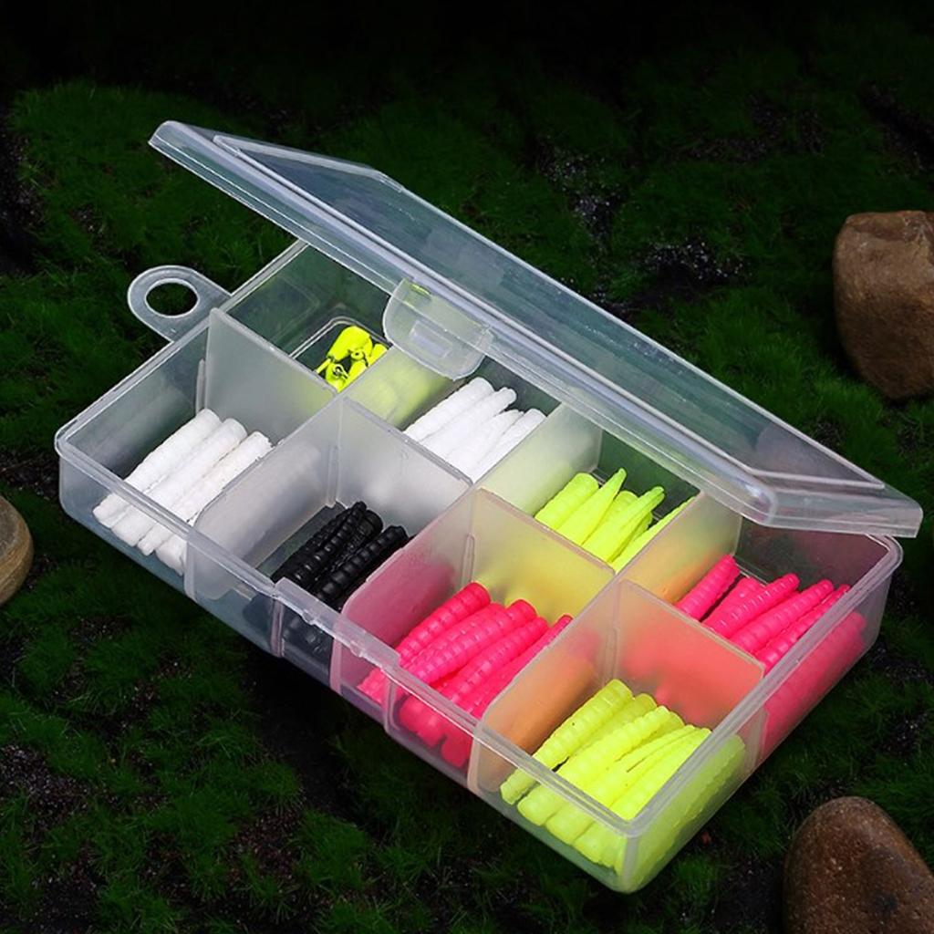 Fishing Tackle Soft Fishing Lures Set for Freshwater Saltwater Artificial Baits with Split Tail Grub Worms Jig Head Hook