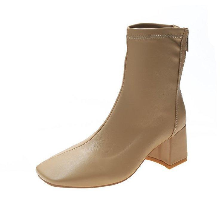 

Short Boots Women s Boots High Heel Autumn Skinny Boots White Heel Medium Boots British Martin Boots 40