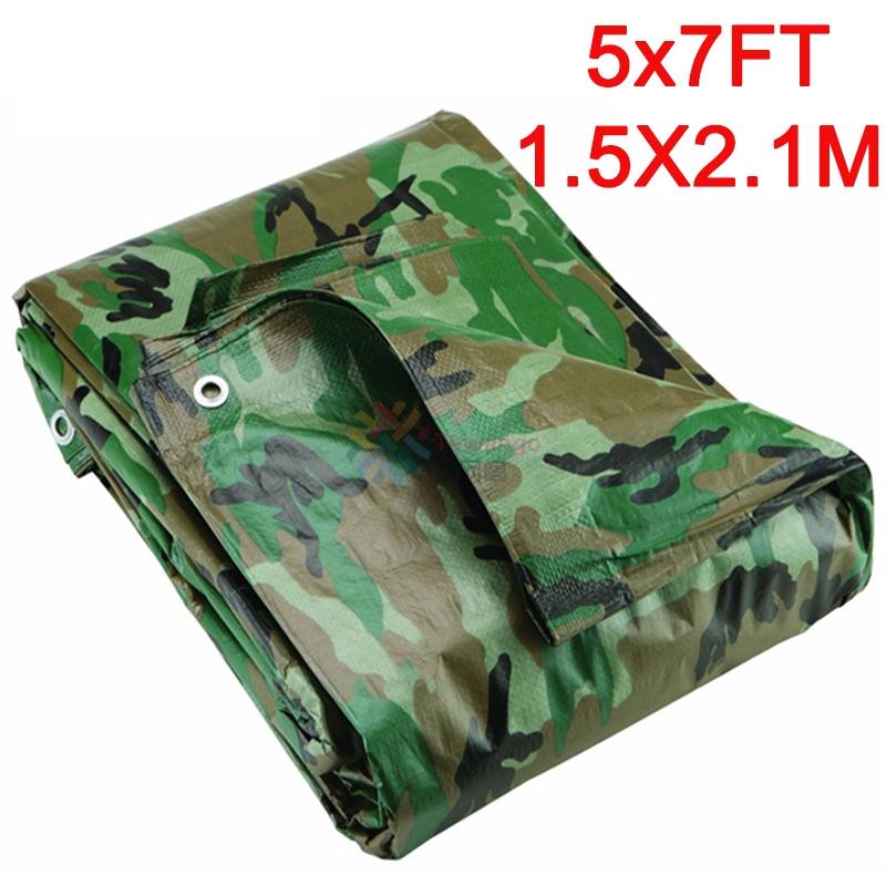 Tewango Camouflage Tarpaulin Heavy Duty Tarp Waterproof Ground Sheet Camping Camo Outdoor Waterproof Tarp SunShade Sail 110GSM