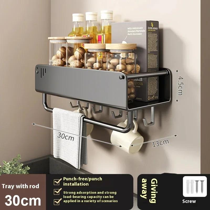 Estante Montado en Pared Estante de Almacenamiento para Especias Accesorios de Cocina Estante Soporte para Cuchillos de Cocina Colgador Estante Organizador de Estantes