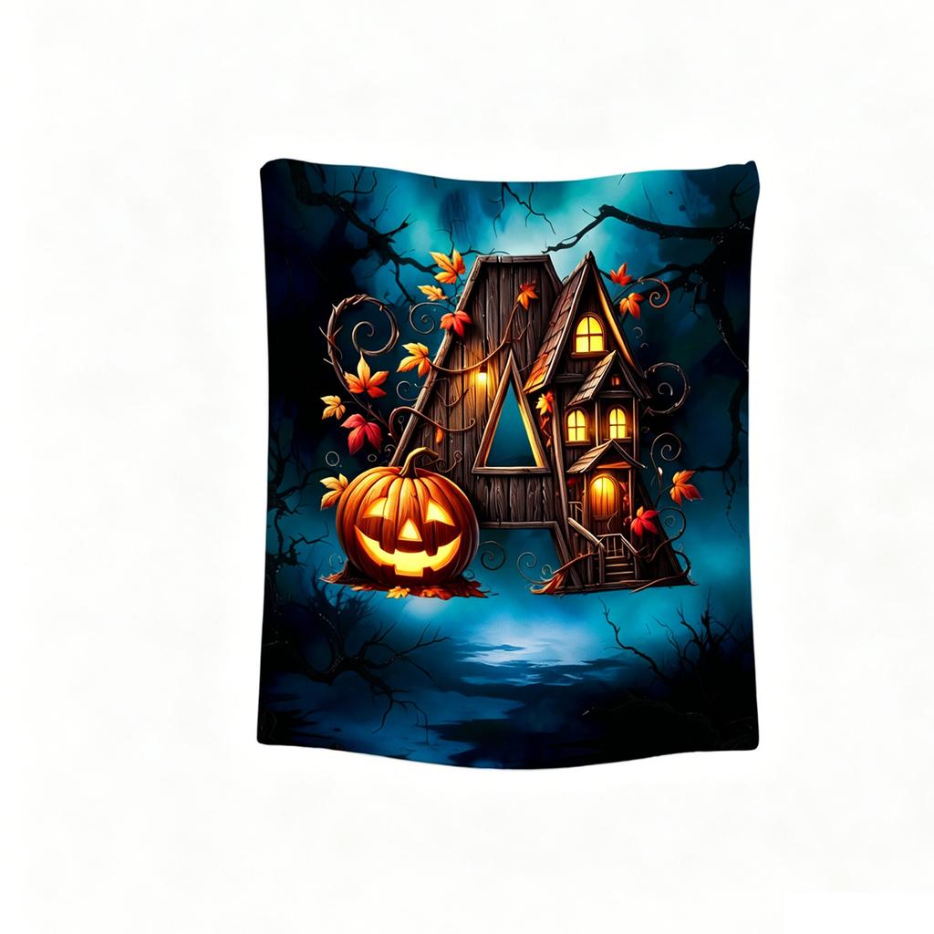 Flannel Blanket 150200cm, Creative Halloween Print Soft Cozy Throw for Couch Bed Sofa
