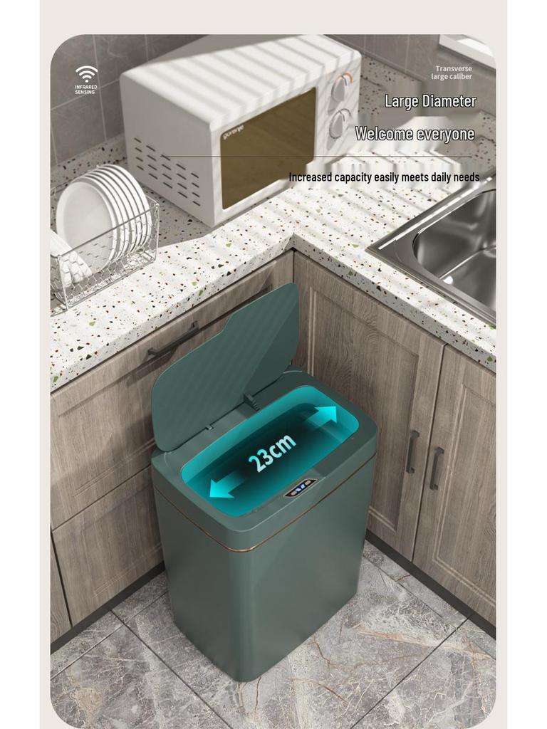 USB Rechargeable Smart Automatic Trash Can for Home - Living Room, Kitchen, Bathroom