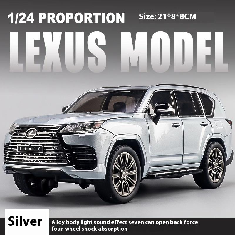 

Масштаб 1/24 LEXUS LX600 Большой внедорожник Литой автомобиль из сплава Модель Звук и свет Коллекционирование Хобби Детские игрушки Подарок на день рождения для мальчиков серебряный