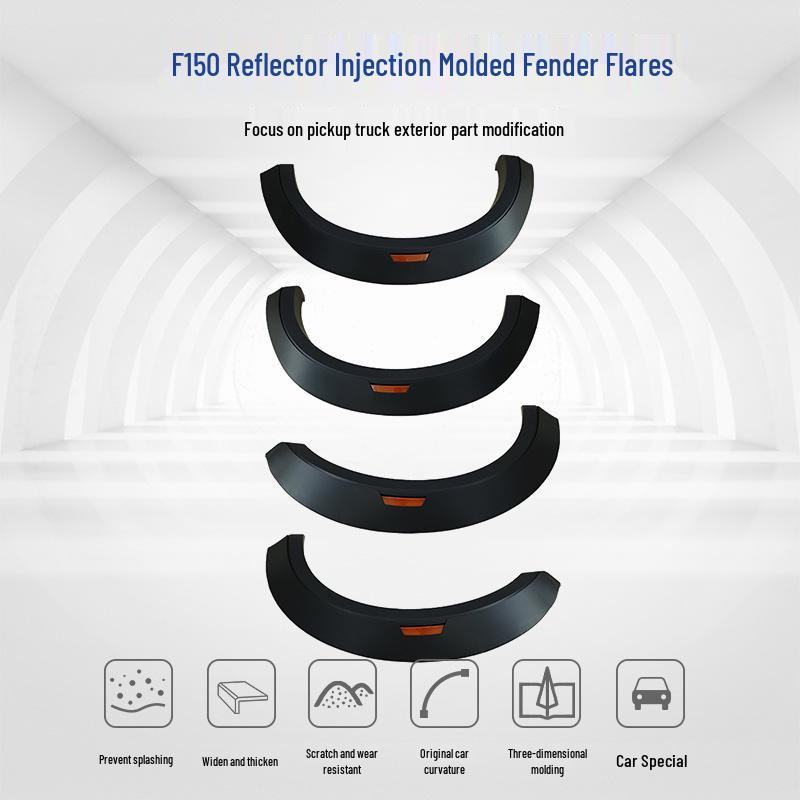 

Ford F150 Fender Flares Reflector Molded Wheel Arch Mud Flaps ABS Exterior Parts Yes чёрный